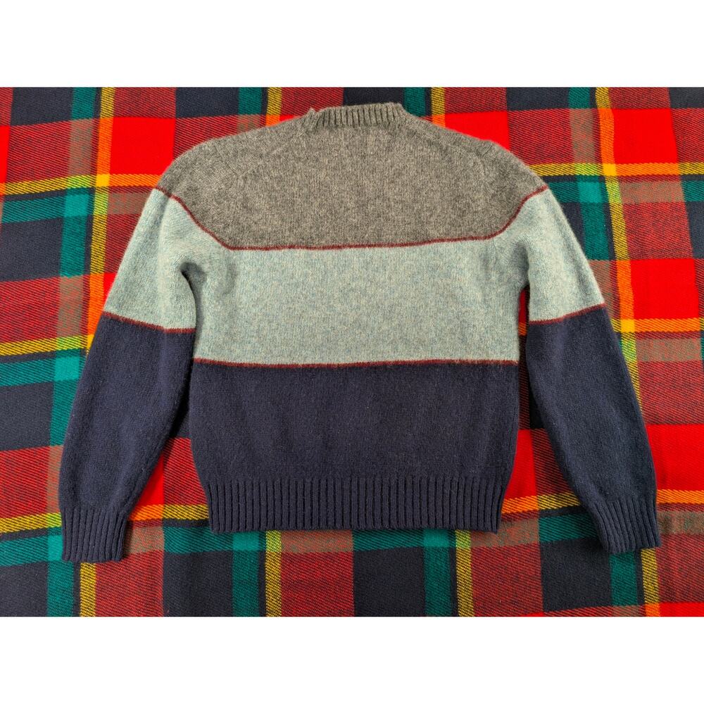 Vtg 80s Shetland Wool sweater men's medium Robert Bruce heritage colorblock blue - Picture 6 of 7